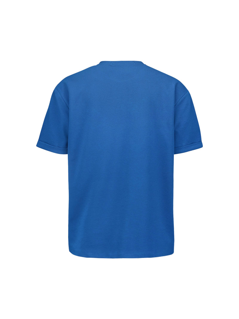 T-Shirt Crewneck Solid Jacquard | Cobalt