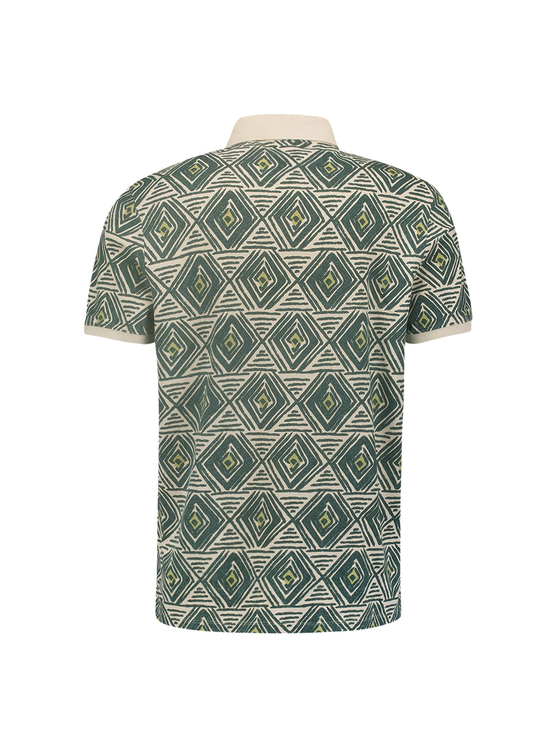 Artistic Checkered Print Men's Polo | Cement