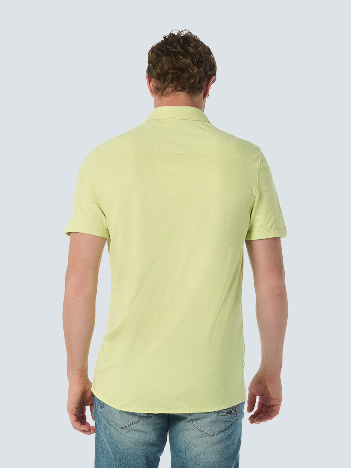 Jersey Shirt with Melange Texture - Timeless Style for Every Occasion | Lime