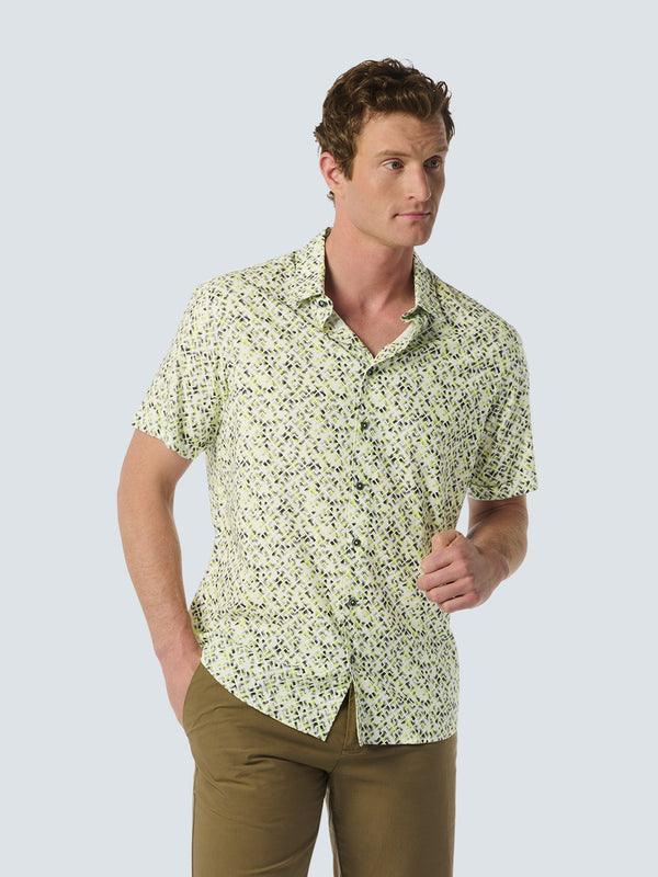 Shirt Short Sleeve Allover Printed | Lime