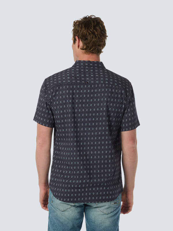 Short-Sleeve Shirt with Resort Collar and Graphic Pattern | Night