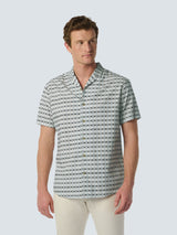 Short-Sleeve Shirt with Resort Collar and Graphic Pattern | Sky