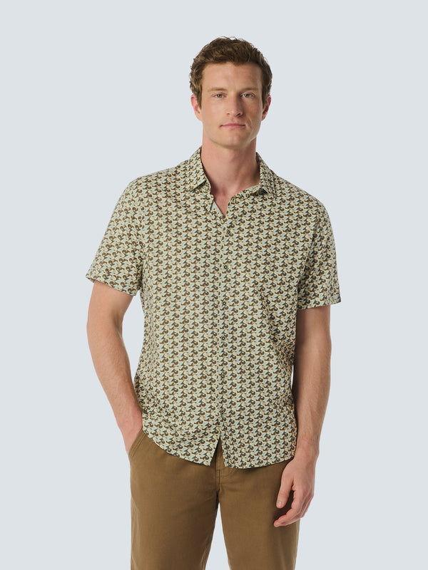 Shirt Short Sleeve Allover Printed | Brown