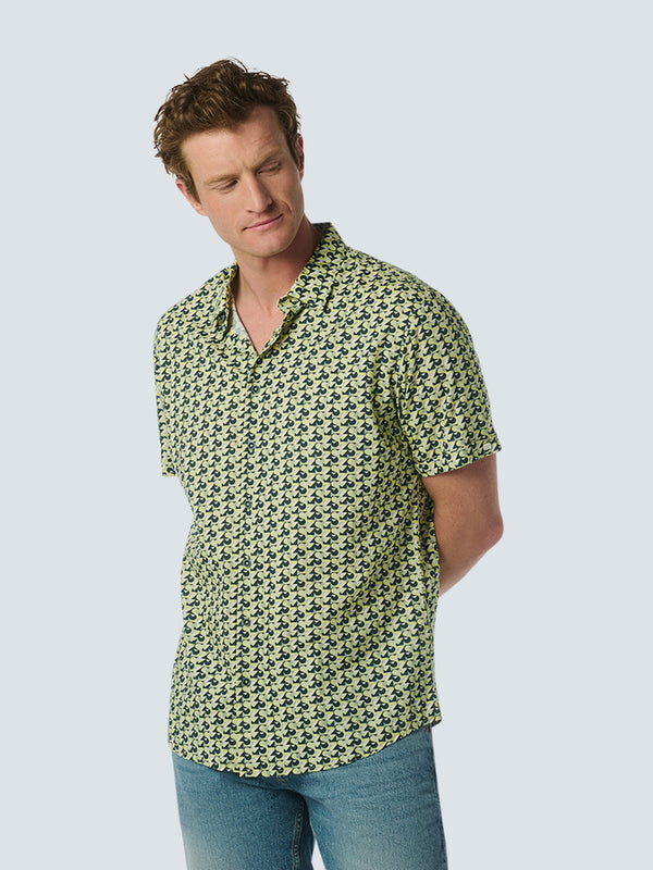Short Sleeve Shirt with Graphic Pattern for Summery Looks | Lime