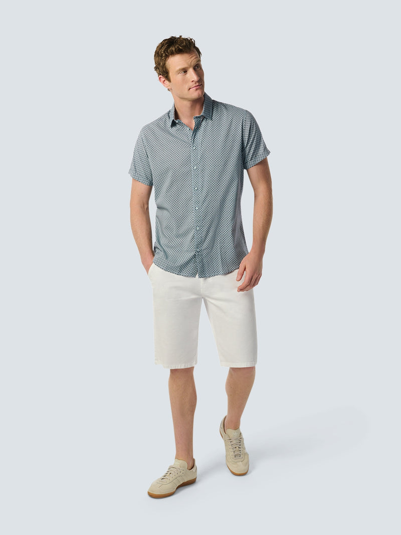 Stylish Shirt with All-Over Pattern and Short Sleeves | Sky