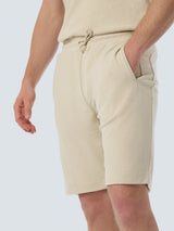 Soft Terry Short with Elastic Waistband and Drawstring | Cement