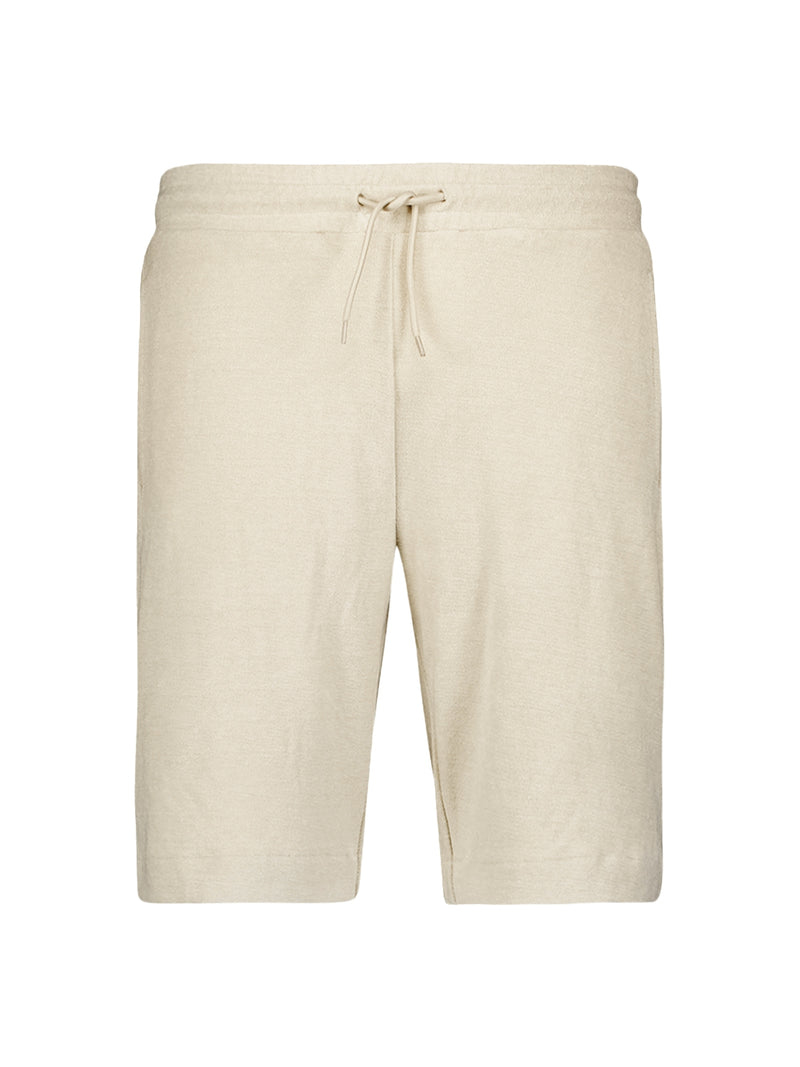 Soft Terry Short with Elastic Waistband and Drawstring | Cement