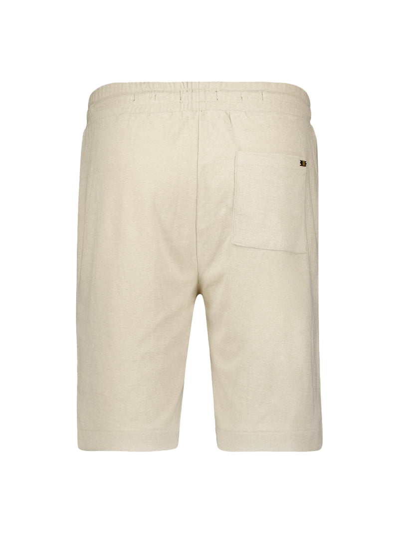 Soft Terry Short with Elastic Waistband and Drawstring | Cement