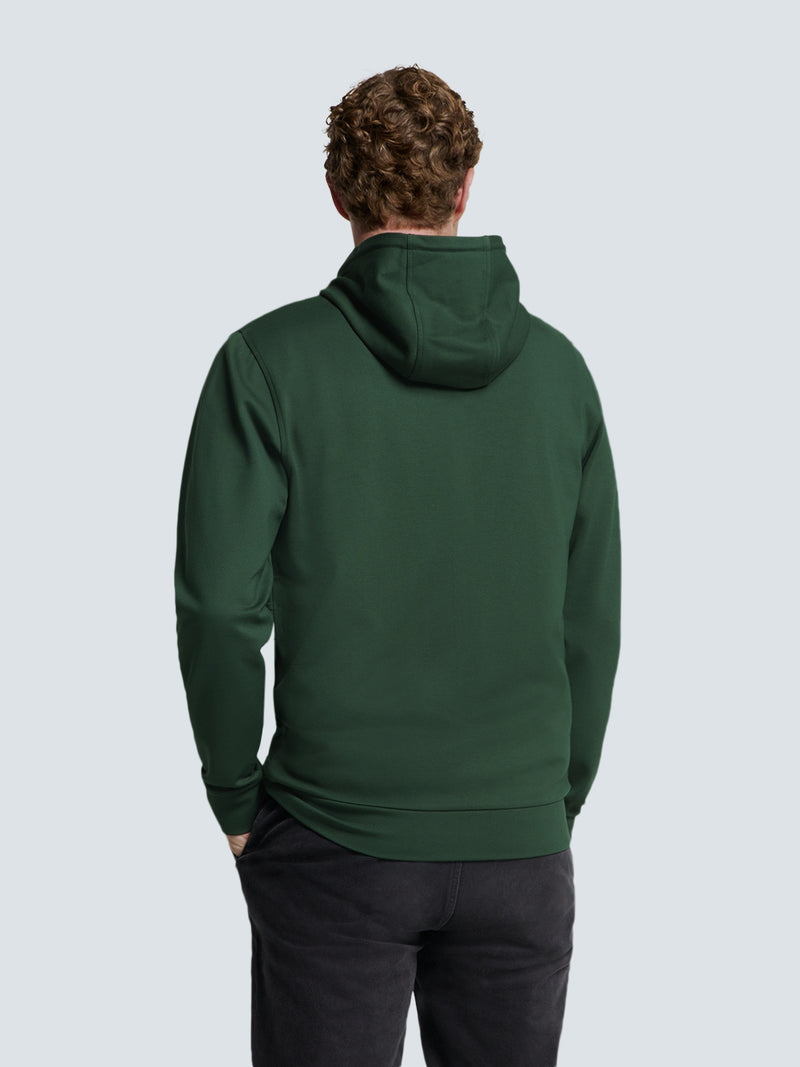 Sporty Hooded Vest with Zipper | Dark Green