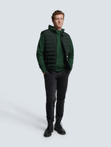 Sporty Hooded Vest with Zipper | Dark Green