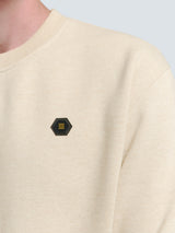 Mottled Sweater with Rubber Logo Patch | Cement