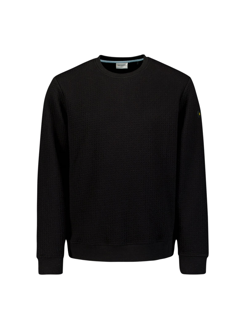 Sweater with Crew Neck and Jacquard Pattern: Comfort and Style in One | Black