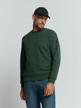 Sweater with Crew Neck and Jacquard Pattern: Comfort and Style in One | Dark Green