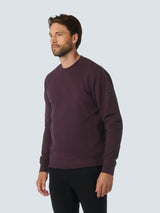 Sweater with Crew Neck and Jacquard Pattern: Comfort and Style in One | Aubergine