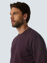 Sweater with Crew Neck and Jacquard Pattern: Comfort and Style in One | Aubergine