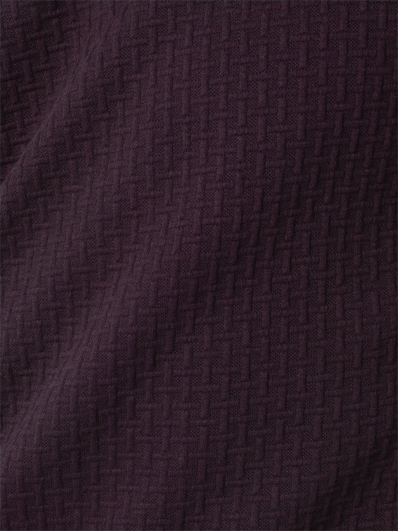 Sweater with Crew Neck and Jacquard Pattern: Comfort and Style in One | Aubergine