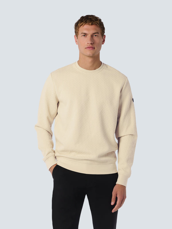 Sweater with Crew Neck and Jacquard Pattern: Comfort and Style in One | Cement