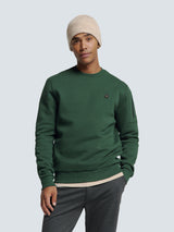 Sweater with Rubber Logo Patch and Zippered Arm Pocket | Dark Green