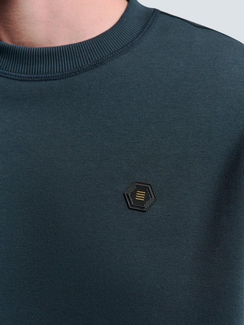 Sweater with Rubber Logo Patch and Zippered Arm Pocket | Night