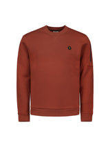 Sweater with Rubber Logo Patch and Zippered Arm Pocket | Rusty