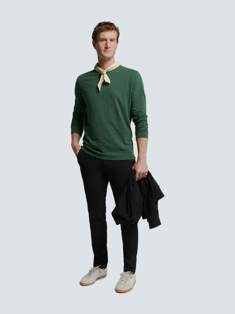 Long Sleeve T shirt Stylish Comfort for Everyday Use Dark Green No Excess