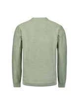 Round Neck Sweater with Garment Dyed and Stone Washed Finish | Smoke