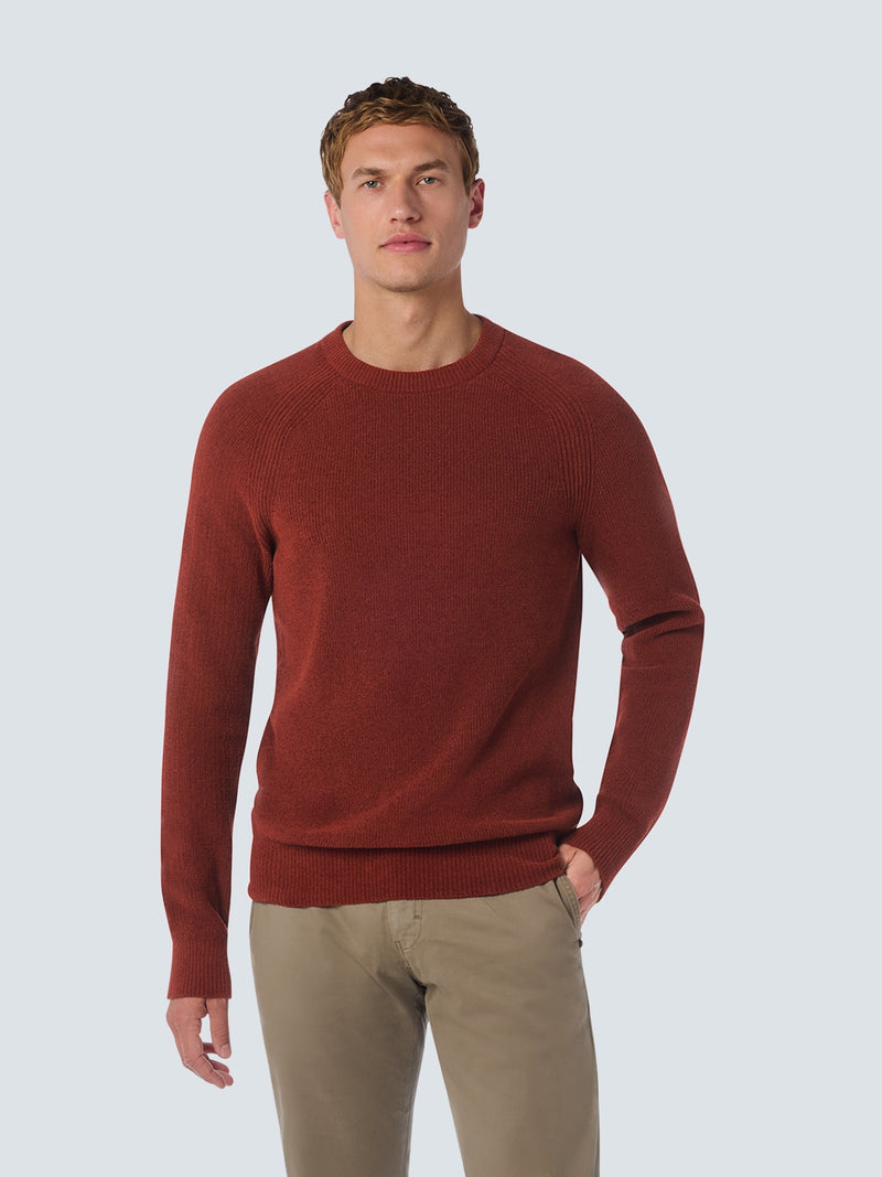 Round Neck Pullover: Rib Knit Structure and Super Soft Touch | Rusty