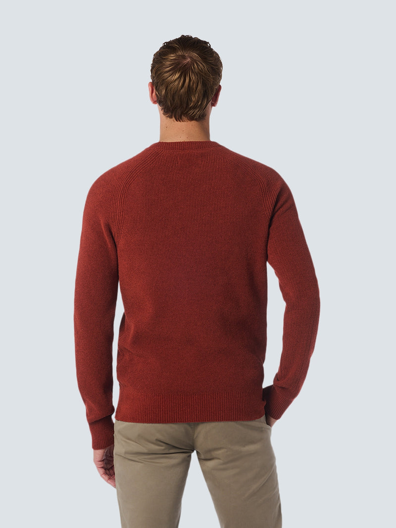 Round Neck Pullover: Rib Knit Structure and Super Soft Touch | Rusty