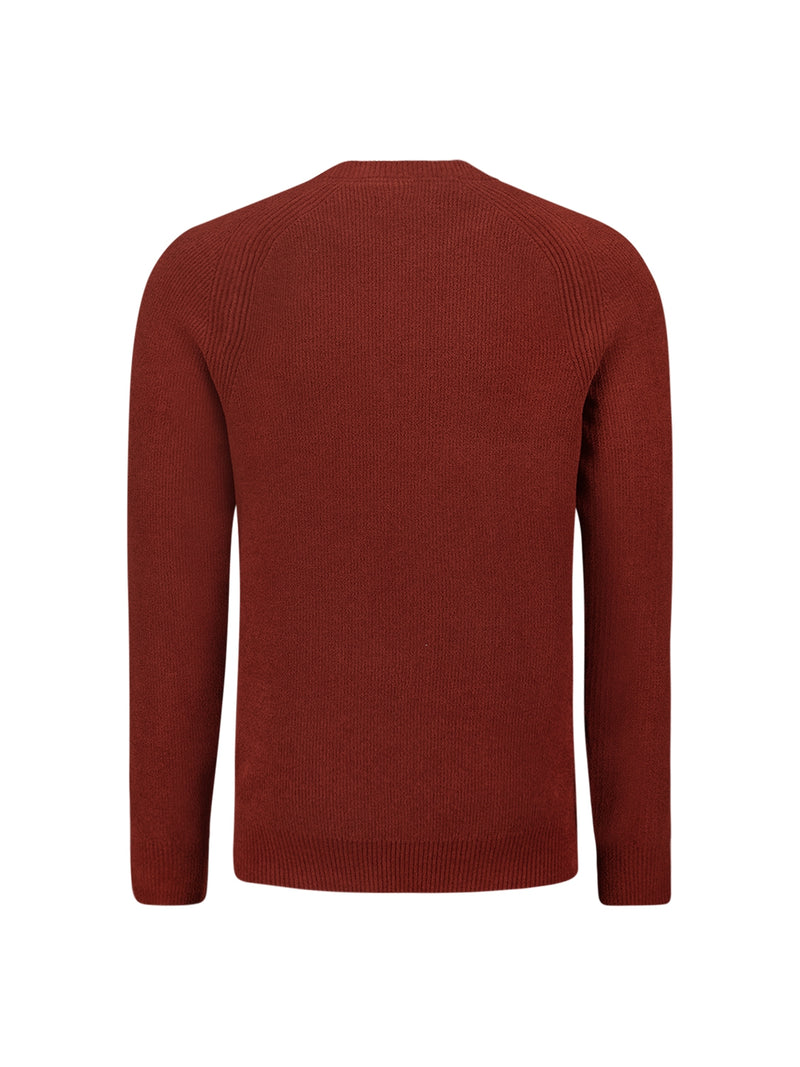 Round Neck Pullover: Rib Knit Structure and Super Soft Touch | Rusty