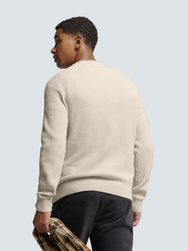 Round Neck Pullover: Rib Knit Structure and Super Soft Touch | Cement