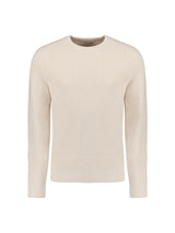 Round Neck Pullover: Rib Knit Structure and Super Soft Touch | Cement