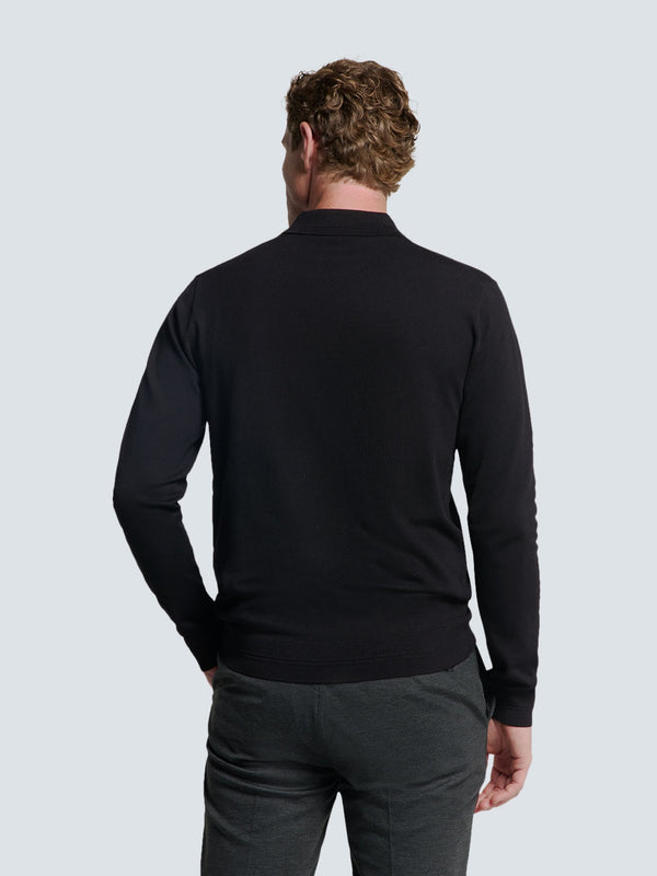 Stylish Polo with Half Zip: For Every Occasion | Black