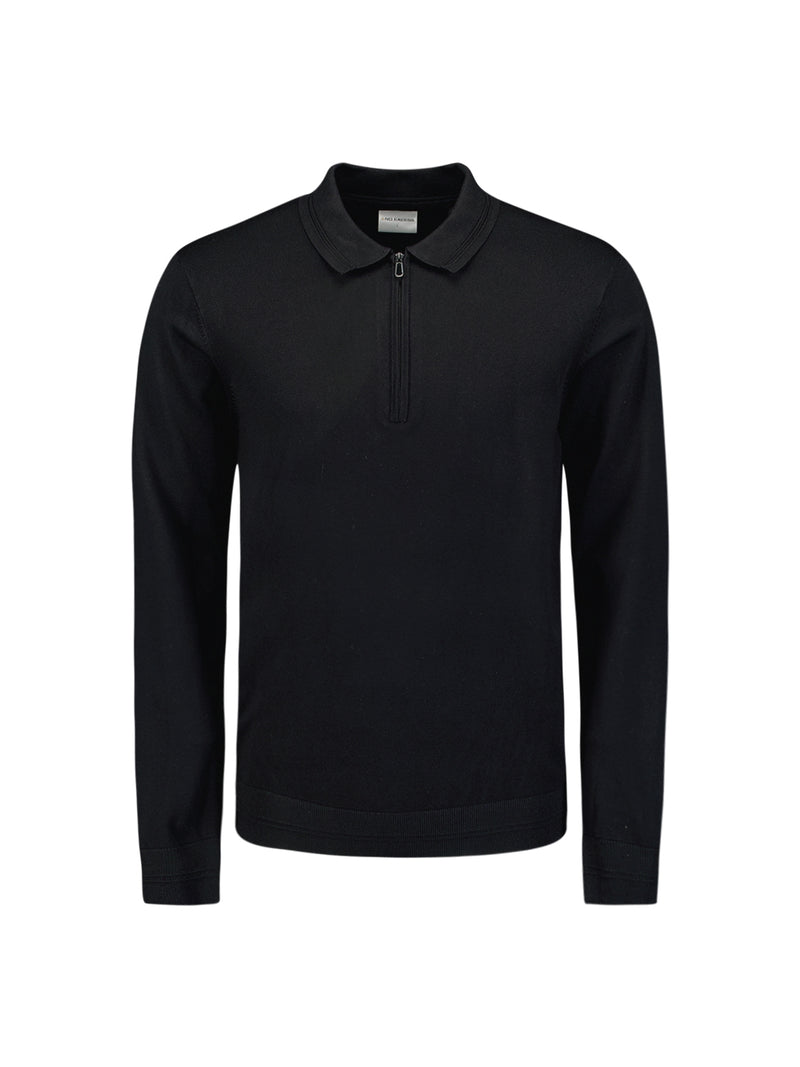 Stylish Polo with Half Zip: For Every Occasion | Black