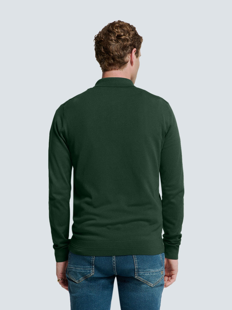 Stylish Polo with Half Zip: For Every Occasion | Dark Green