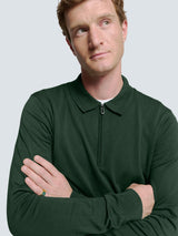 Stylish Polo with Half Zip: For Every Occasion | Dark Green