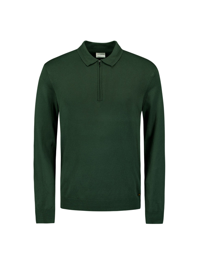 Stylish Polo with Half Zip: For Every Occasion | Dark Green