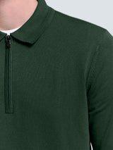 Stylish Polo with Half Zip: For Every Occasion | Dark Green