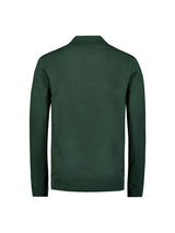 Long Sleeve Polo Pullover with Button Closure: Stylish Comfort | Dark Green