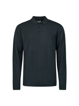 Long Sleeve Polo Pullover with Button Closure: Stylish Comfort | Night