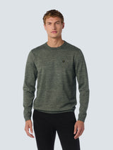 Round Neck Pullover: Two-Tone Melange and Comfortable Fit | Smoke