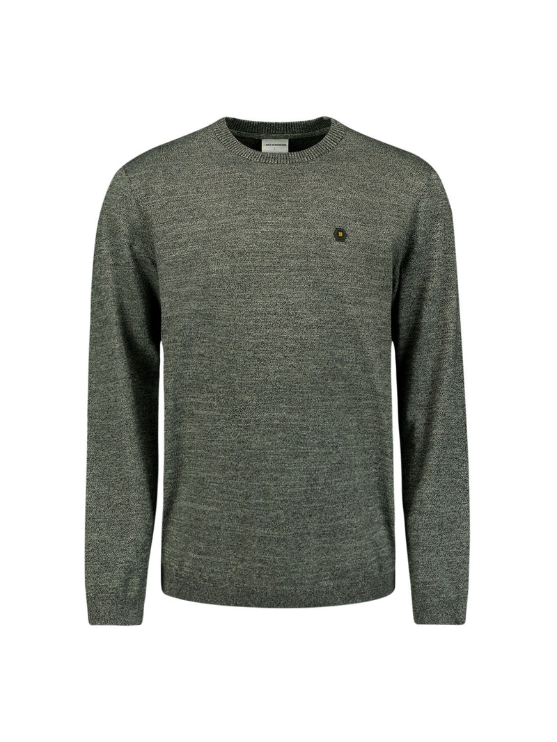 Round Neck Pullover: Two-Tone Melange and Comfortable Fit | Smoke