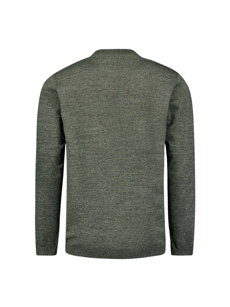 Round Neck Pullover: Two-Tone Melange and Comfortable Fit | Smoke