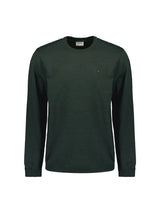 Round Neck Pullover: Two-Tone Melange and Comfortable Fit | Dark Green