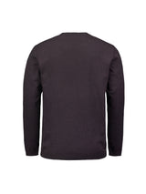 Round Neck Pullover: Two-Tone Melange and Comfortable Fit | Aubergine