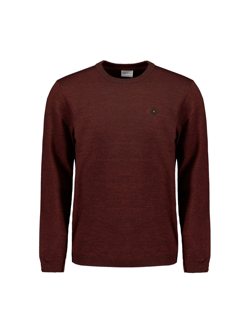 Round Neck Pullover: Two-Tone Melange and Comfortable Fit | Rusty