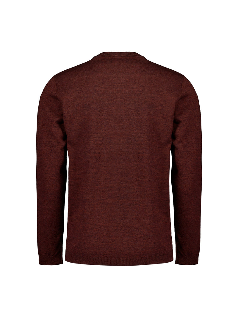 Round Neck Pullover: Two-Tone Melange and Comfortable Fit | Rusty