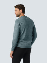 Round Neck Pullover: Two-Tone Melange and Comfortable Fit | Cloud