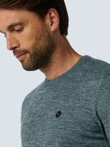 Round Neck Pullover: Two-Tone Melange and Comfortable Fit | Cloud