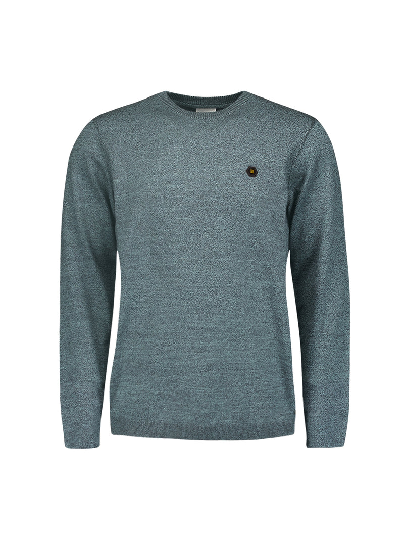 Round Neck Pullover: Two-Tone Melange and Comfortable Fit | Cloud