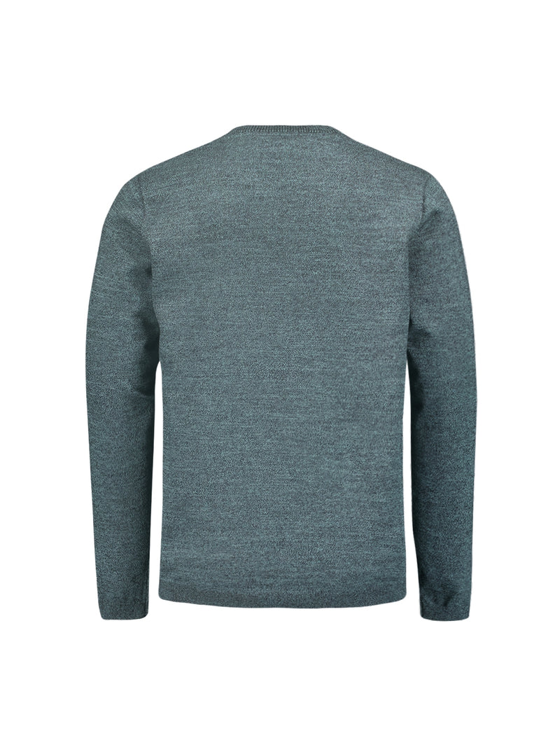 Round Neck Pullover: Two-Tone Melange and Comfortable Fit | Cloud